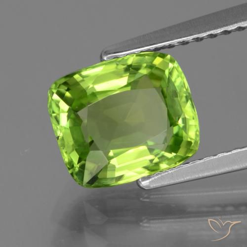 Péridot Vert éclatant naturelle Coussin, 2.28 ct, VS