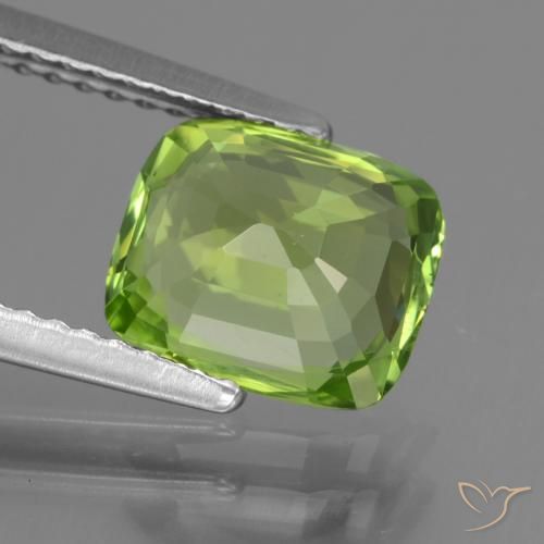 Péridot Vert éclatant naturelle Coussin, 2.28 ct, VS