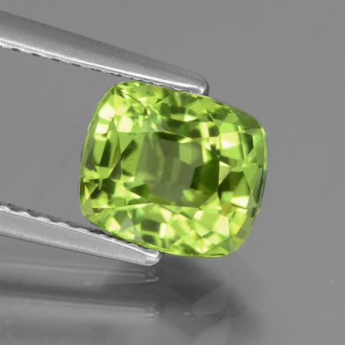 Péridot vert naturelle coupe coussin, 2,10 ct, VS