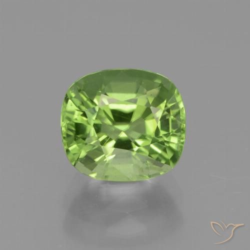 2.26ct Naturel Vert éclatant Péridot, Coussin, VS