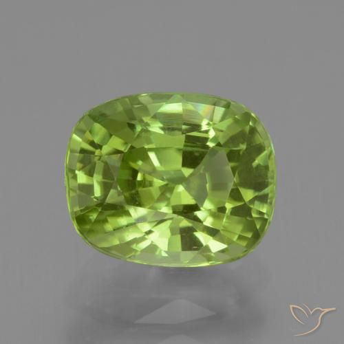 2.23ct Naturel Vert moyen Péridot, Coussin, VS