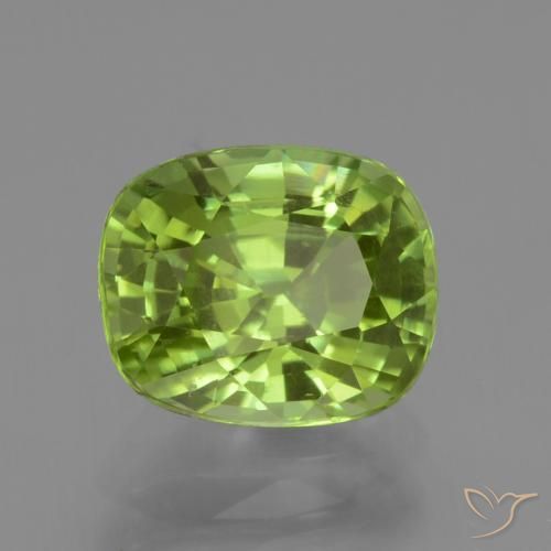 Péridot Vert moyen naturelle Coussin, 2.23 ct, VS