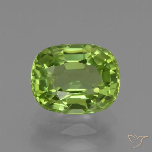 2.06ct Naturel Vert éclatant Péridot, Coussin, VS