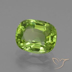 Péridot Vert éclatant naturelle Coussin, 2.06 ct, VS
