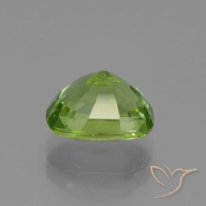 Péridot Vert jaunâtre naturelle Coussin, 2.45 ct, VS