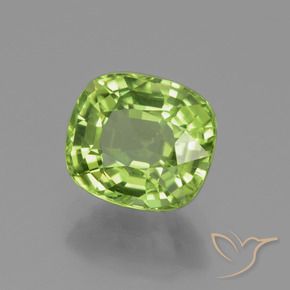 Péridot Vert moyen naturelle Coussin, 2.37 ct, VVS-VS