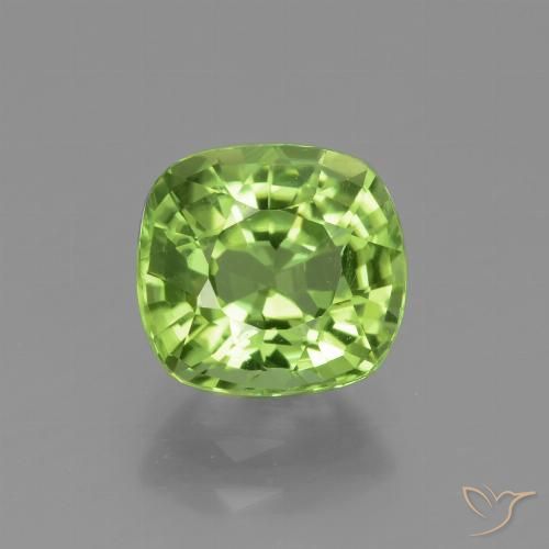 2.14ct Naturel Vert jaunâtre Péridot, Coussin, VVS-VS