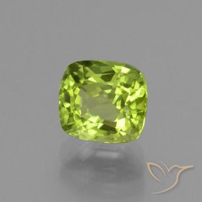 Péridot Vert moyen naturelle Coussin, 2.33 ct, VS