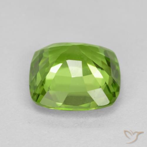 Péridot Vert moyen naturelle Coussin, 2.22 ct, VS