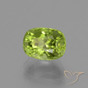 Péridot Vert moyen naturelle Coussin, 2.45 ct, VS