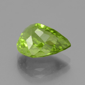 Péridot vert naturelle en forme de poire, 4,48 ct, VS