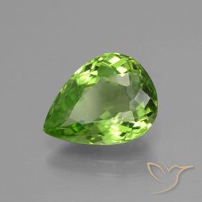 Péridot vert naturelle en forme de poire, 3,60 ct, VVS-VS