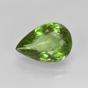 Péridot vert naturelle en forme de poire, 3,40 ct, VS