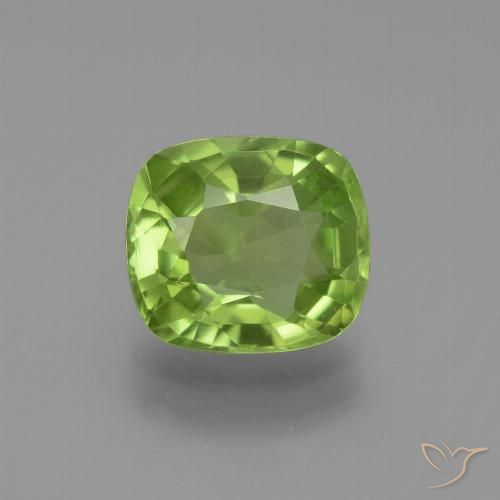 2.48ct Naturel Vert éclatant Péridot, Coussin, VS