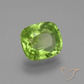Péridot Vert éclatant naturelle Coussin, 2.48 ct, VS