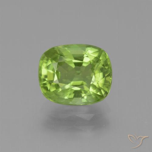 2.30ct Naturel Vert éclatant Péridot, Coussin, VS