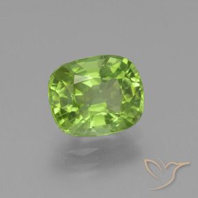 Péridot Vert éclatant naturelle Coussin, 2.30 ct, VS