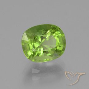 Péridot Vert jaunâtre naturelle Coussin, 2.47 ct, VS