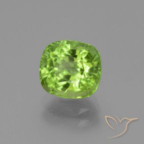 Péridot Vert moyen naturelle Coussin, 2.40 ct, VS