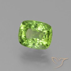 Péridot Vert moyen naturelle Coussin, 2.41 ct, VS