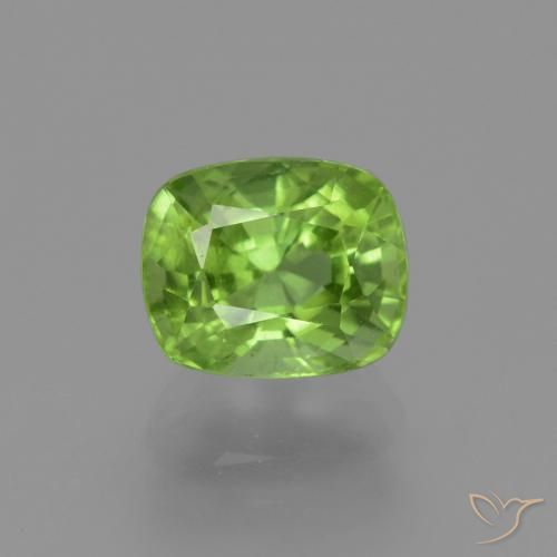2.50ct Naturel Vert éclatant Péridot, Coussin, VS