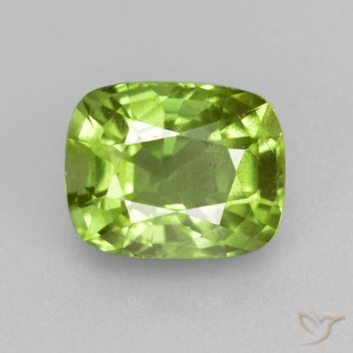 2.29ct Naturel Vert jaunâtre Péridot, Coussin, VS