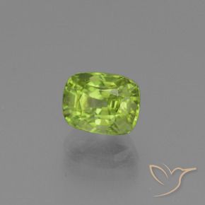 Péridot Vert moyen naturelle Coussin, 2.55 ct, VS