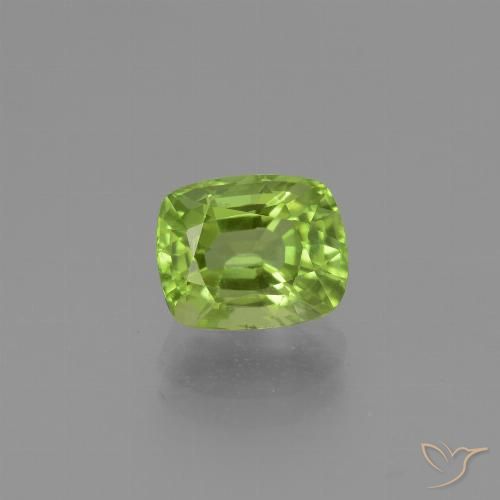 2.42ct Naturel Vert moyen Péridot, Coussin, VS