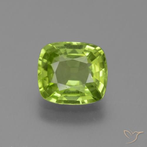 2.22ct Naturel Vert éclatant Péridot, Coussin, VS
