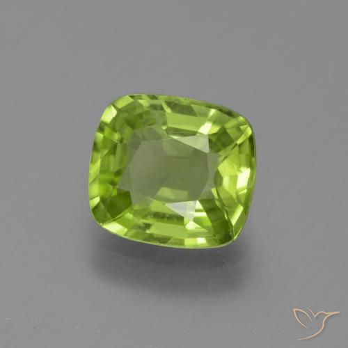 Péridot Vert éclatant naturelle Coussin, 2.22 ct, VS