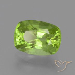 Péridot Vert moyen naturelle Coussin, 2.51 ct, VS