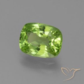 Péridot Vert moyen naturelle Coussin, 2.48 ct, VS