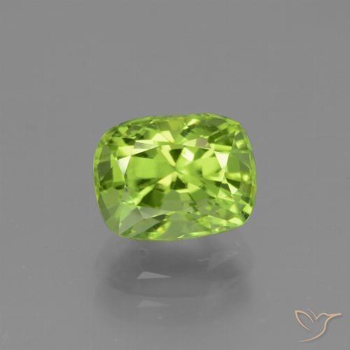 2.05ct Naturel Vert moyen-léger Péridot, Coussin, VVS-VS