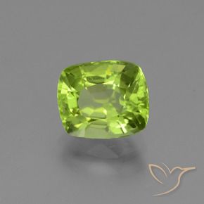 Péridot Vert moyen naturelle Coussin, 1.90 ct, VVS-VS