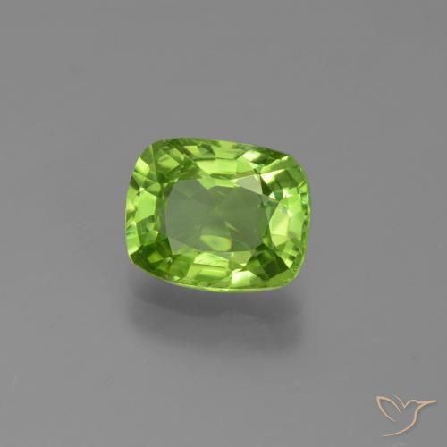 Péridot Vert moyen naturelle Coussin, 1.91 ct, VS
