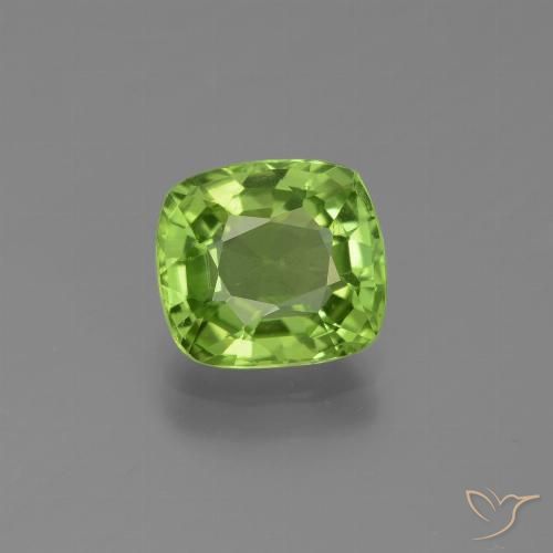 2.14ct Naturel Vert éclatant Péridot, Coussin, VS