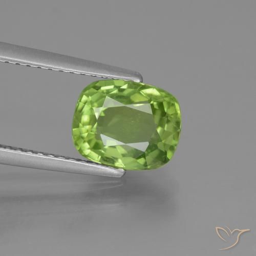 2.25ct Naturel Vert moyen Péridot, Coussin, VS