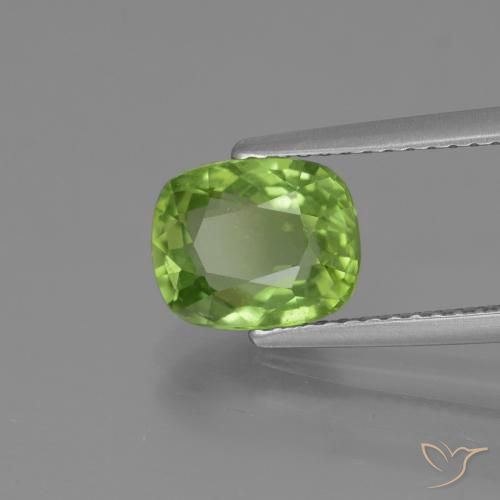 Péridot Vert moyen naturelle Coussin, 2.25 ct, VS