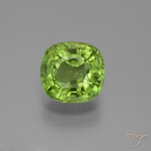 2.59ct Naturel Vert éclatant Péridot, Coussin, VS-SI