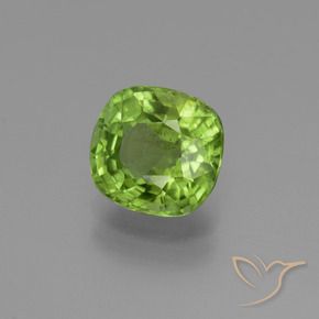 Péridot Vert éclatant naturelle Coussin, 2.59 ct, VS-SI
