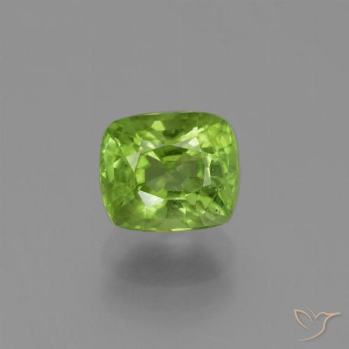 2.33ct Naturel Vert éclatant Péridot, Coussin, VS-SI