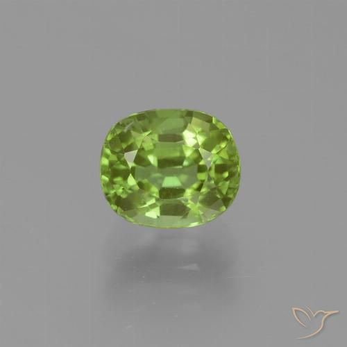 2.24ct Naturel Vert éclatant Péridot, Coussin, VS-SI