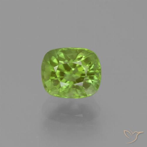 2.25ct Naturel Vert jaunâtre Péridot, Coussin, VS