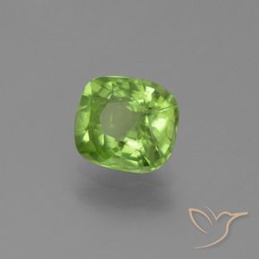 Péridot Vert moyen naturelle Coussin, 2.03 ct, VS-SI