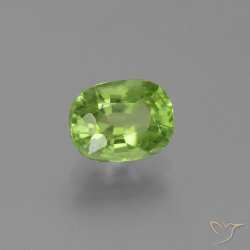 Péridot Vert moyen naturelle Coussin, 1.98 ct, VVS-VS