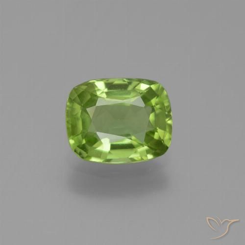 2.01ct Naturel Vert moyen Péridot, Coussin, VS