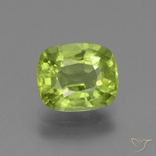 1.80ct Naturel Vert vif et léger Péridot, Coussin, VS-SI