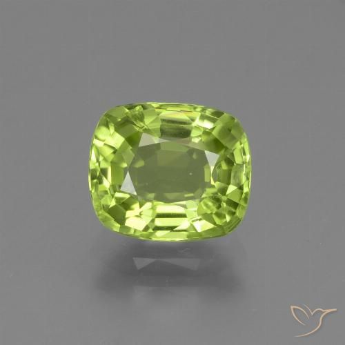 2.02ct Naturel Vert vif et léger Péridot, Coussin, VS-SI