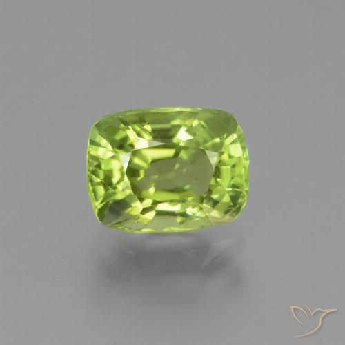 2.04ct Naturel Vert moyen Péridot, Coussin, VS