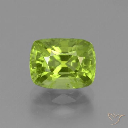 2.52ct Naturel Vert éclatant Péridot, Coussin, VS